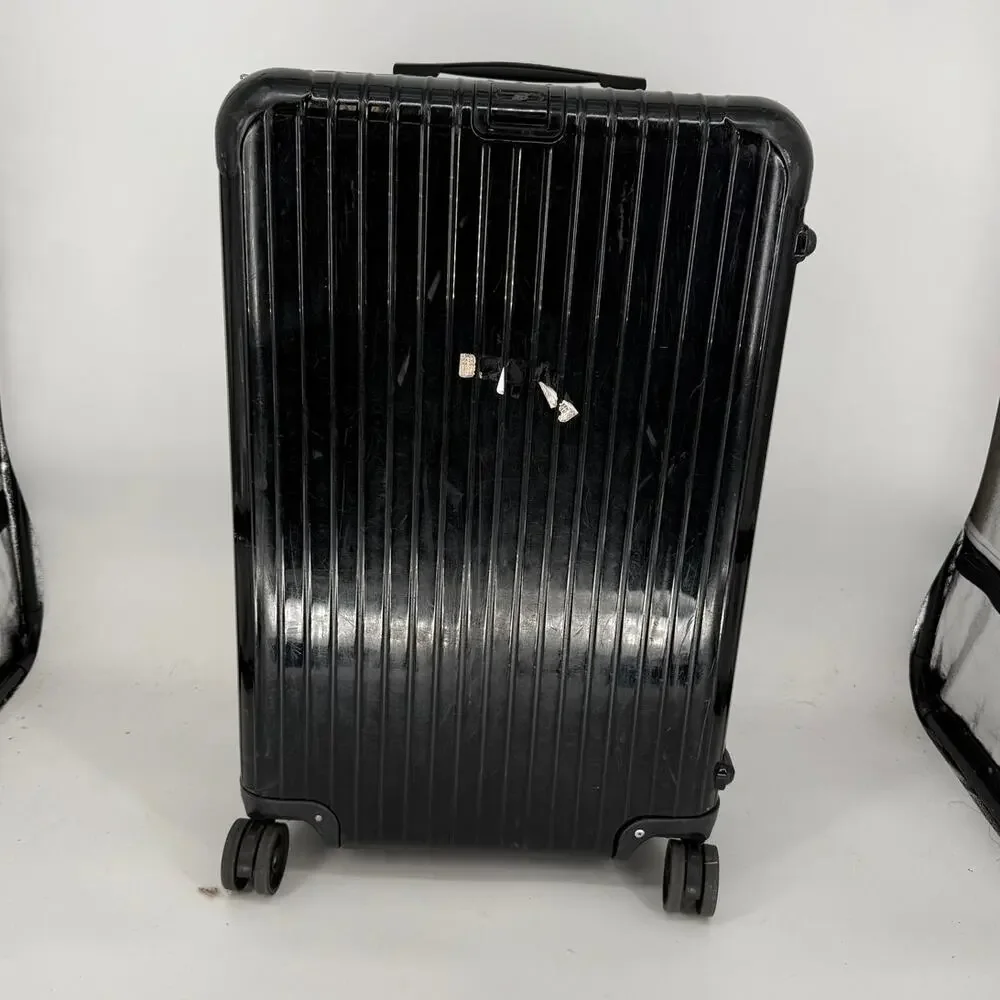 Rimowa Essential Check In Suitcase Salsa Polycarbonate Black Gloss As Is